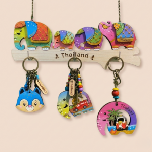 Wooden Elephant Key Hanger (x6)