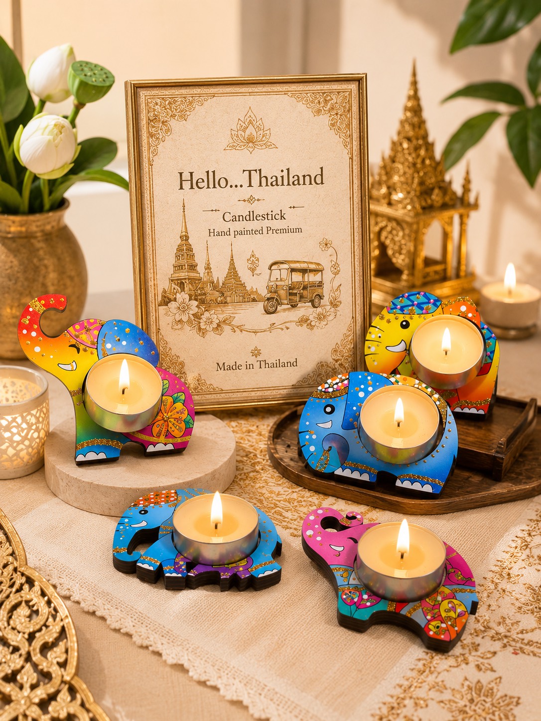 06 Tealight Holder & Scented Candle set (x6) - Image 3